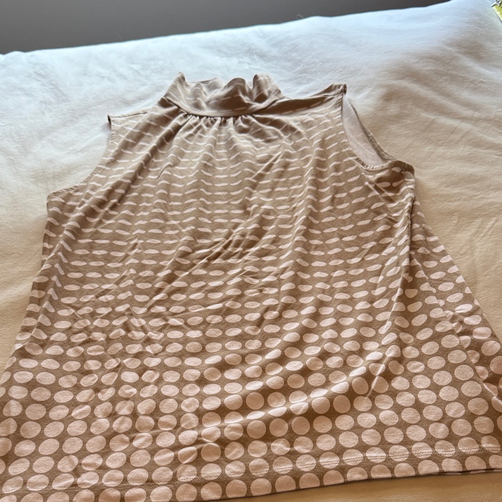 Studio Works Tan Polka Dot Tank Top